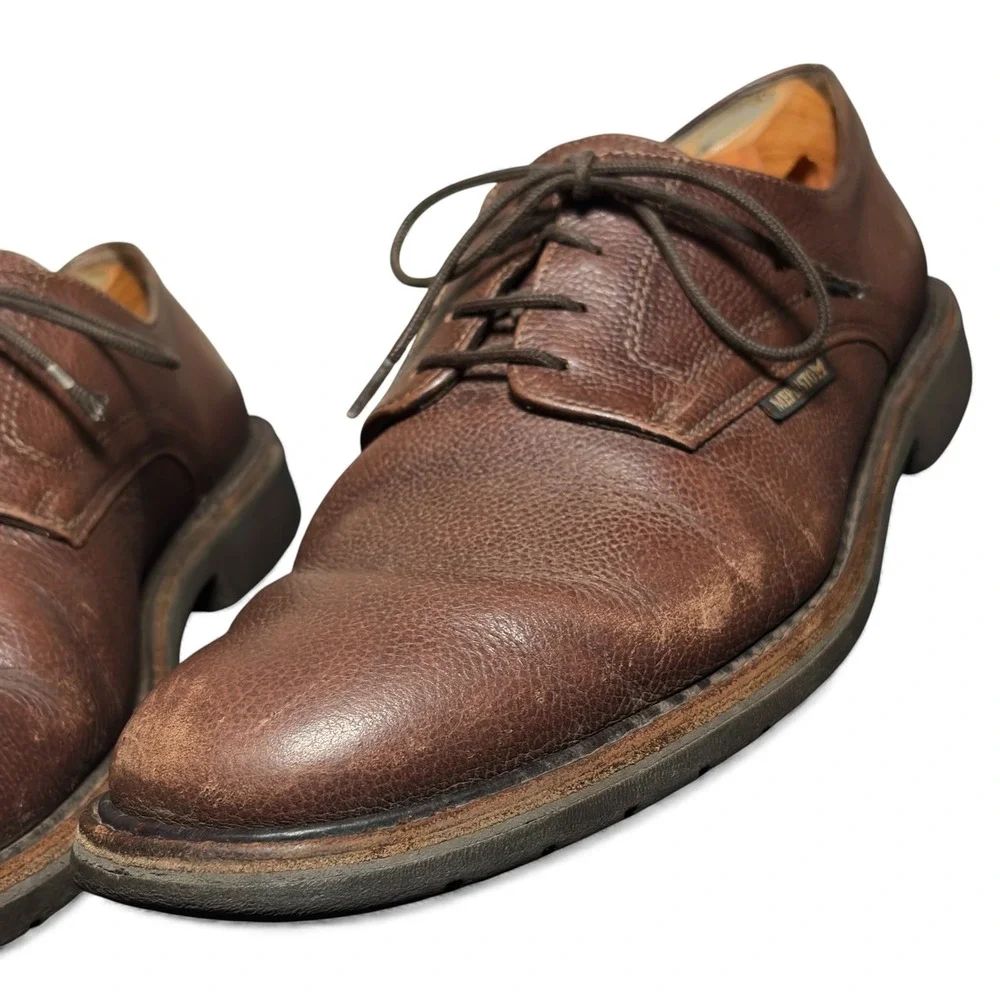 Mephisto Shoes Mens Size 9.5 Brown Leather‎ Goodyear Welt Derby Oxfords Retro